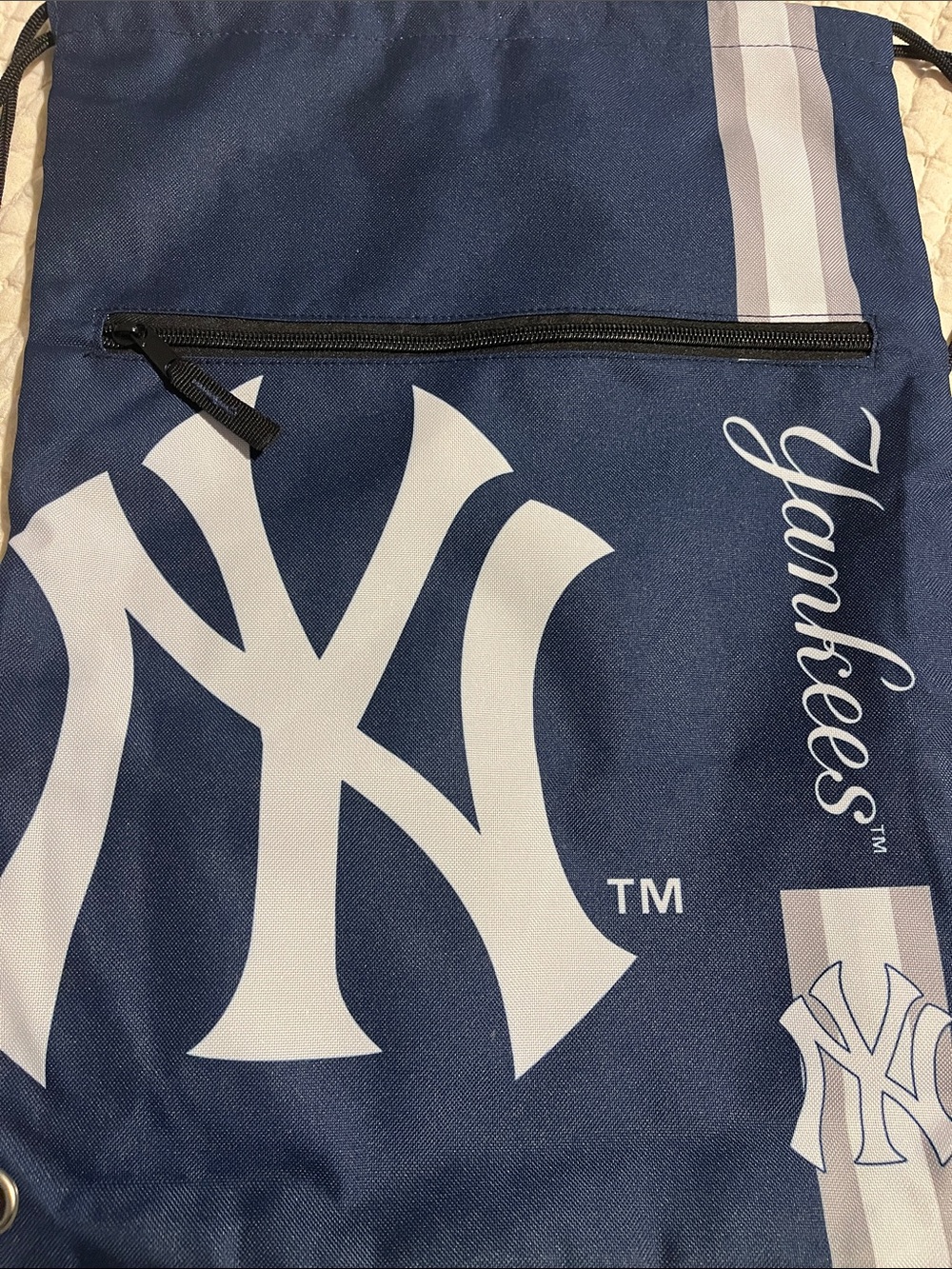 Navy Drawstring Backpack - Yankees Logo - Picture 3 of 3